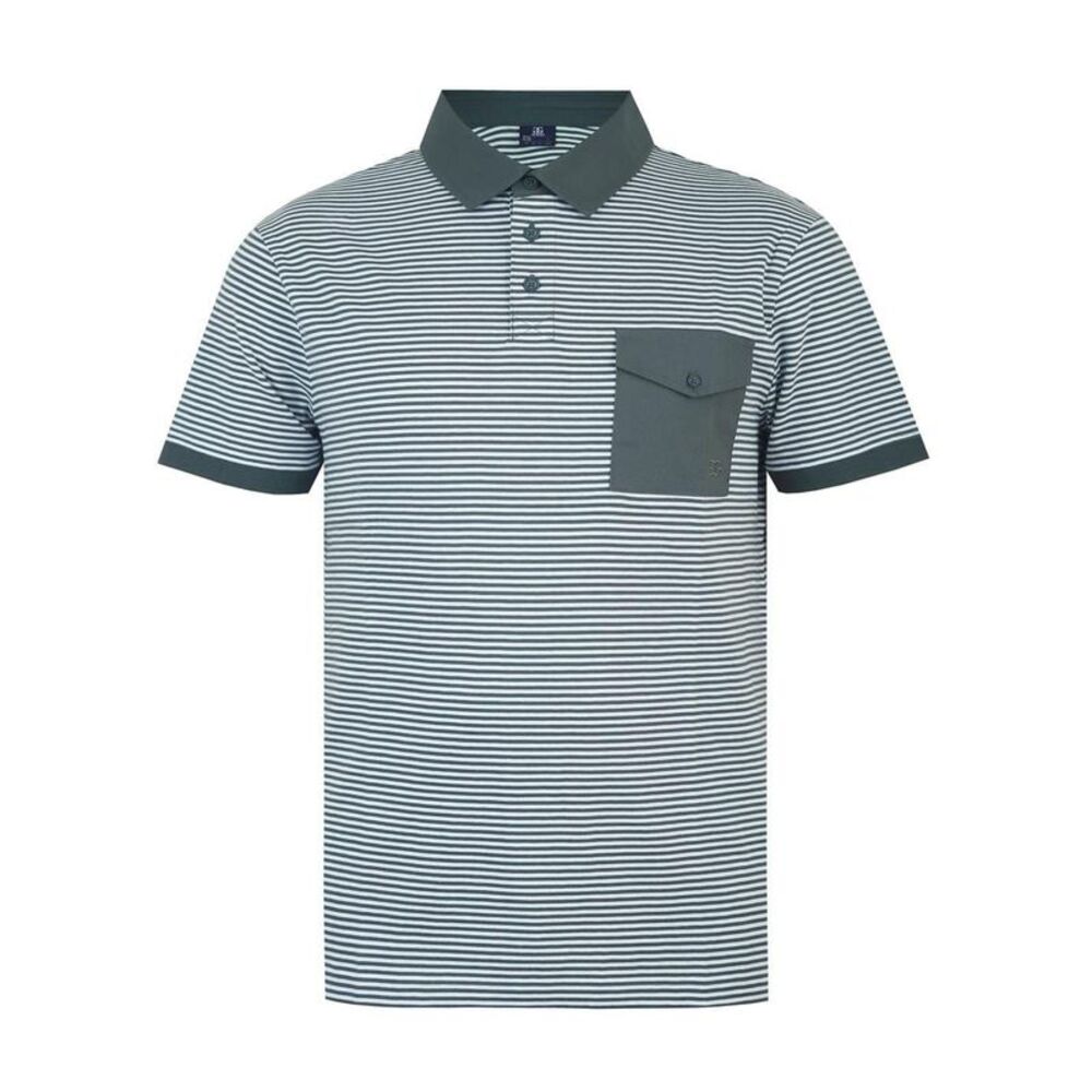 Giorgio Mens Striped Polo Shirt / Charcoal/White